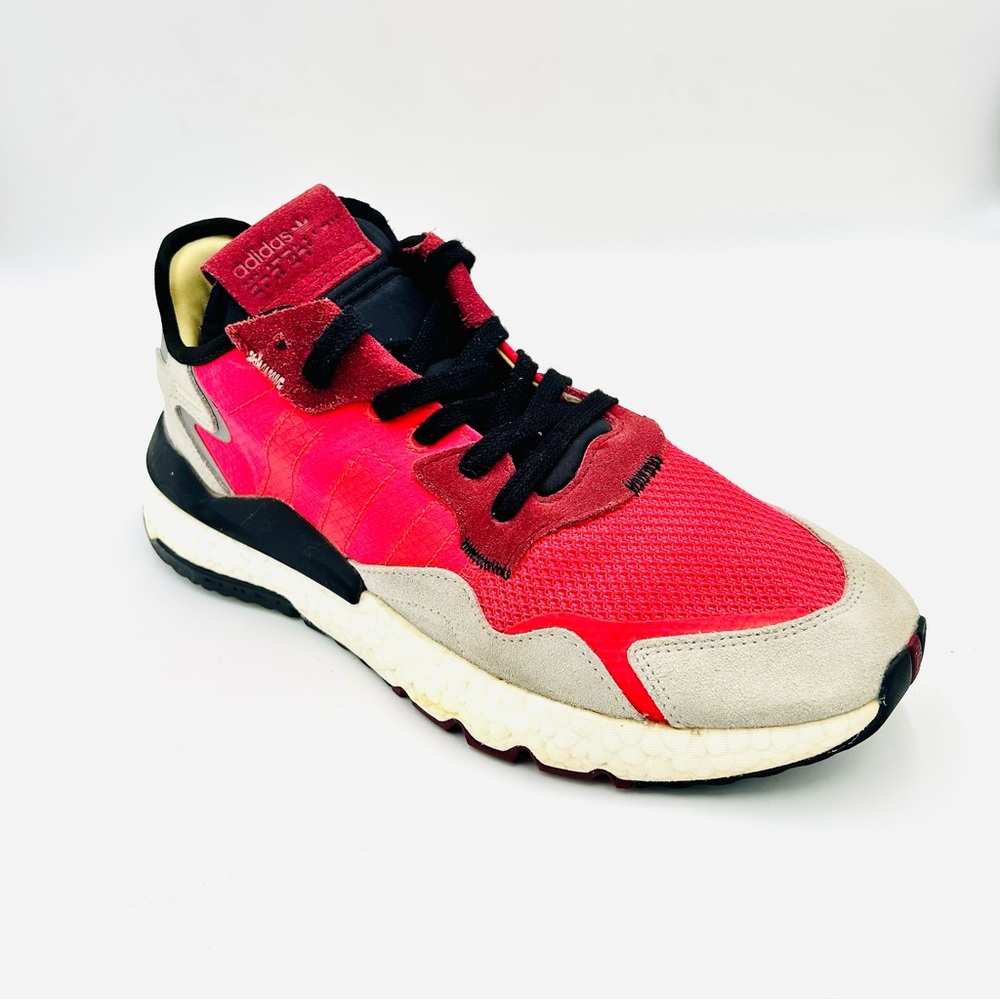 Adidas Night Jogger Shock Shoes Red Gray Retro running shoes Boost men size 10